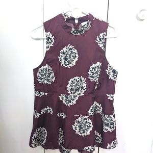 14th & Union Purple, Floral Sleeveless Top, Small